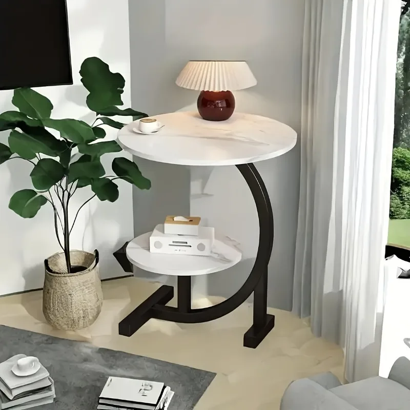 Double-Layer Bedside Table End Table Living Room Office Balcony Night Table Nightstand Multifunction Mesita De Noche Furniture