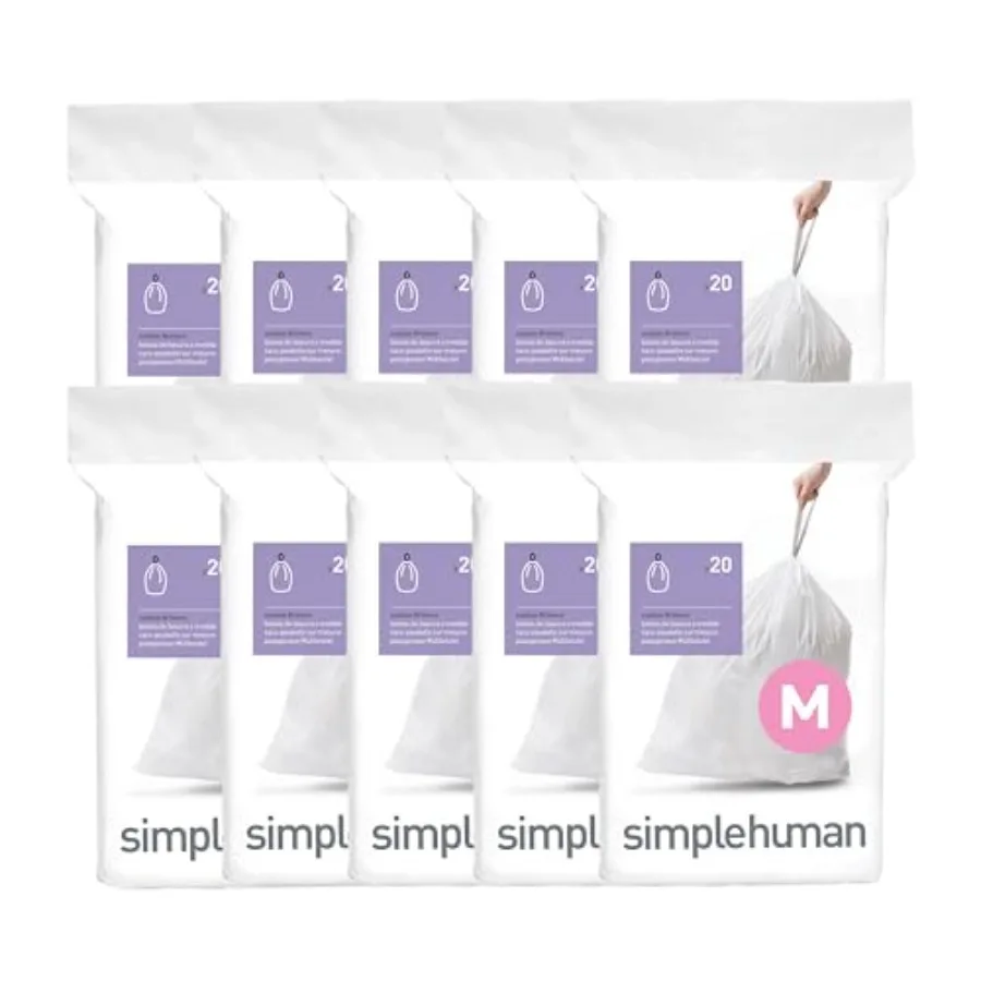 

Code M Dispenser Pack Custom Fit Liners Drawstring Trash Bags 45 L/ 11.9 Gallon White