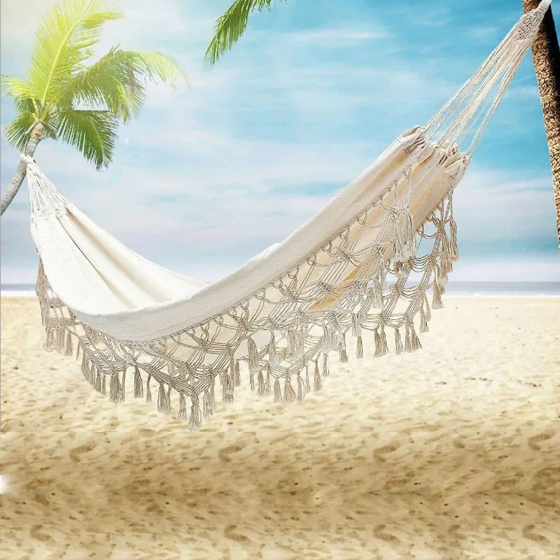 

Swing Hammock Leisure Canvas Hanging Chair Camping 200*150cm Hammock Student Dormitory Bedroom Outdoor Swing