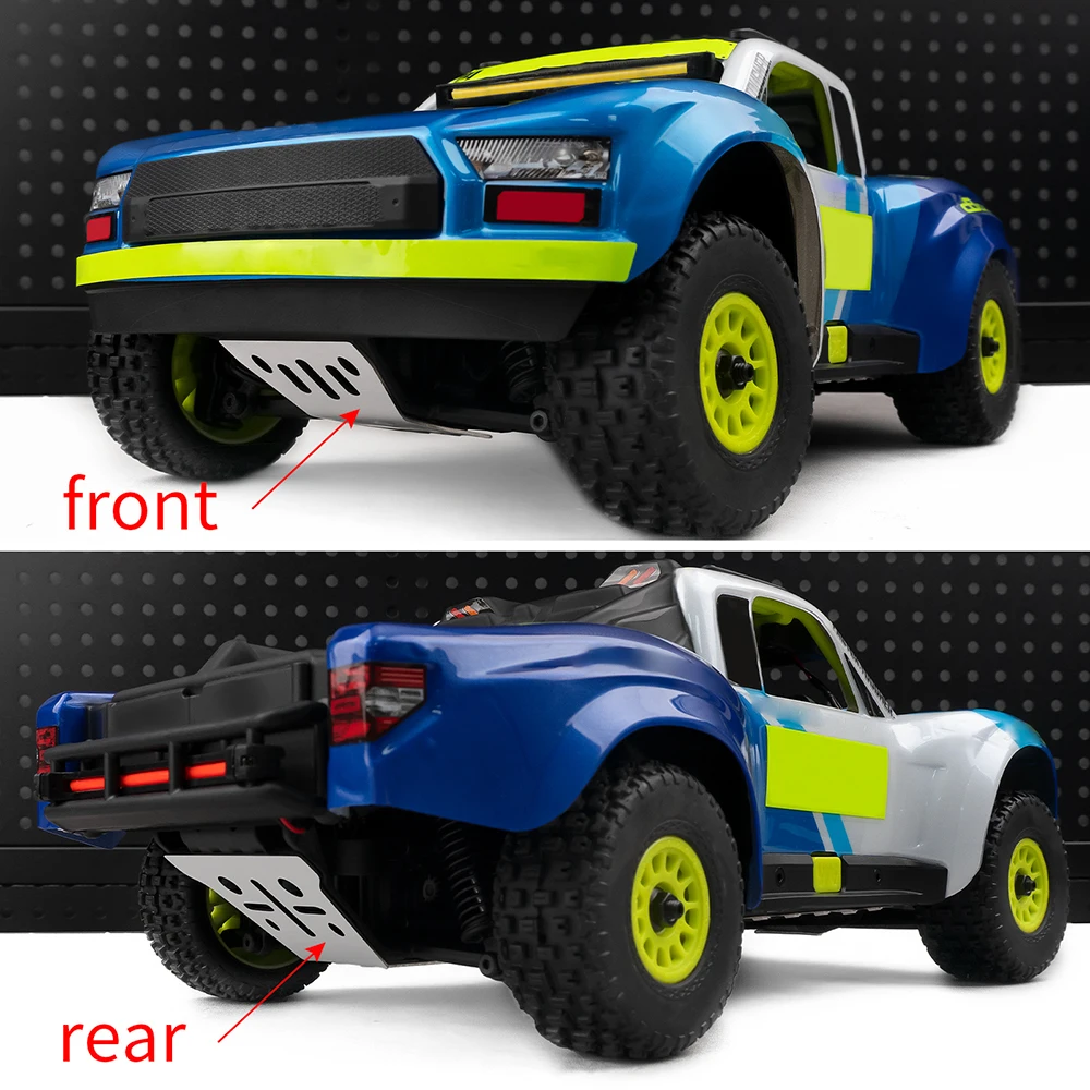 AXSPEED Front Skid Plate Rear Chassis Armor Protector for Mojave Grom Mega 380 1/14  RC Car Upgrade Parts Accessories