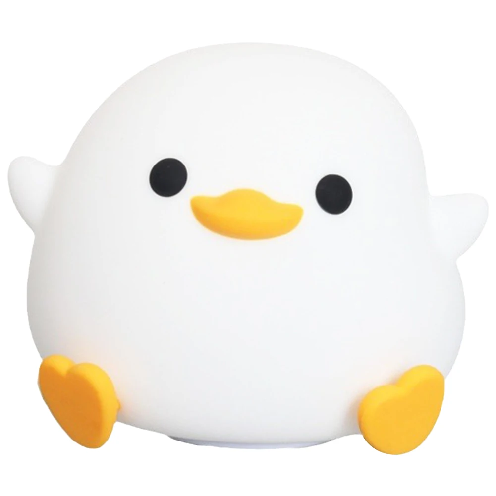 Silicone Duck Pat Night Light Simple Touch Lamp Eye Caring Dimmable Bedside Lamp 7 Light Colors USB Rechargeable for Desk Decor