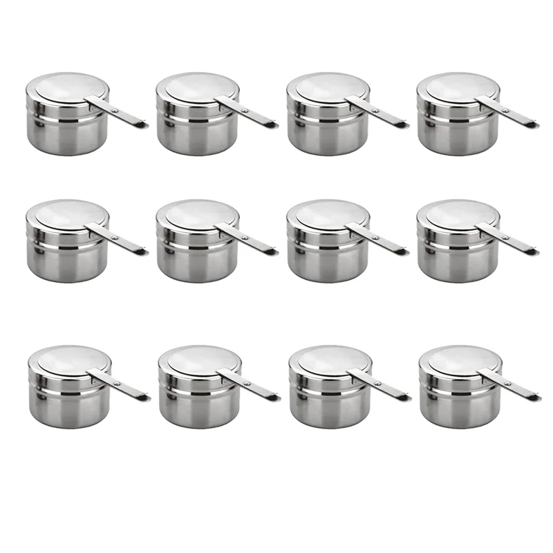 A96K-For Chafing Fuel Holders(12 Pack), Stainless Steel Fuel Holders With Cover, For Chafing Dish, Buffet, Barbecue Fuel Contain