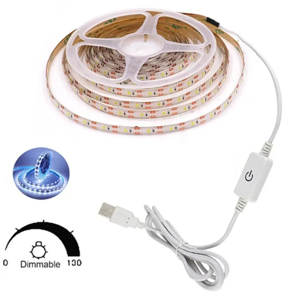 

1M/3M/5M USB LED Strip Light 5V 30LEDs/m 2835 Dimmable Flexible Lamp Tape For TV Backlight Room Kitchen Lighting Lamp Decoration