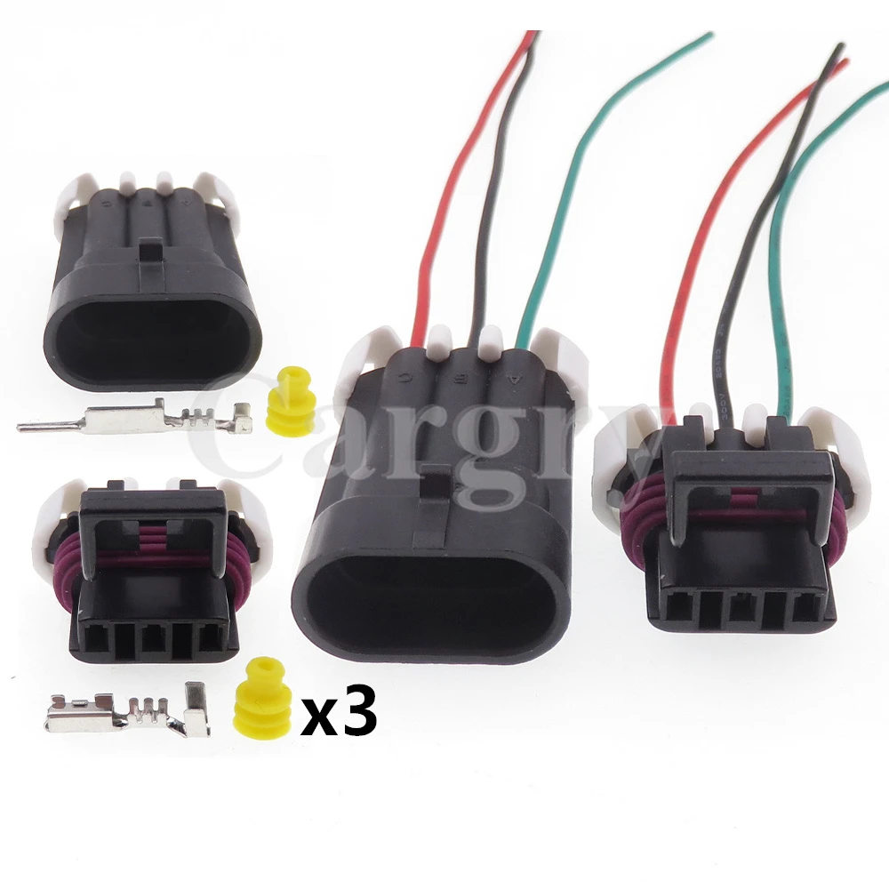 1 Set 3P 12110293 12129615 AC Assembly Car Waterproof Electrical Socket Automotive Temperature Sensor Wire Cable Plug