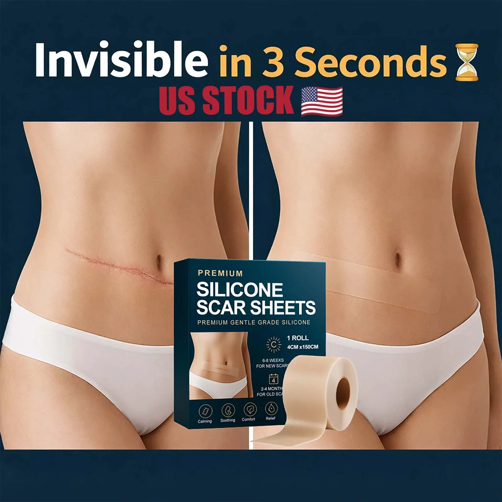 Scar Concealing Tape, Waterproof Skin Cover for Summer, Cuttable Patch, 1.5M