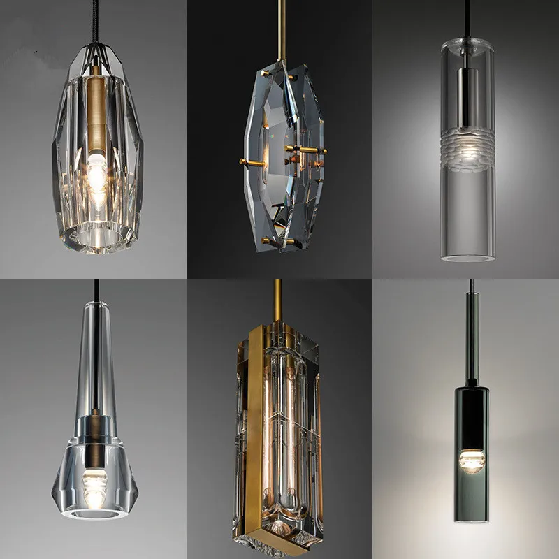 

Luxury-lite crystal bedroom chandelier, simple lamp for master bedroom and dining room long pendant light