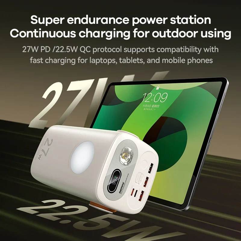 REMAX 60000mAh High Capacity Power Bank Super Fast Charging For MacBook iPhone 15 Pro MAX iPad Power Banks Outdoor Camping Power