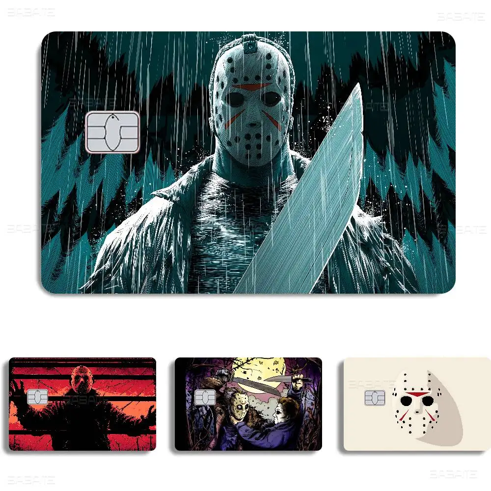 فيلم رعب جيسون V-Voorhees أنيمي ينفق أو حفظ قذيفة مضحكة على قبالة رقيقة جدا لا تتلاشى ملصق غطاء الجلد فيلم للخصم