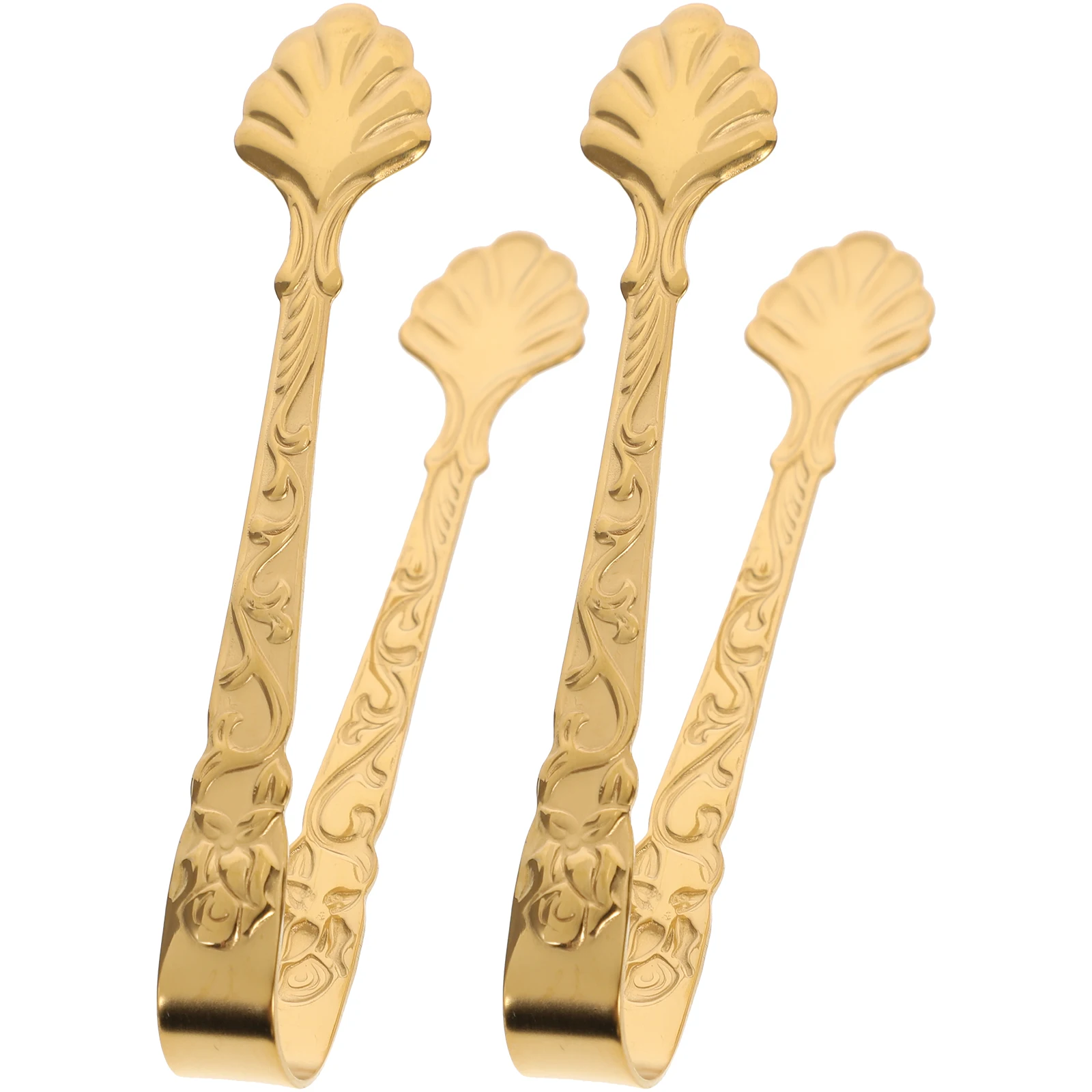 

2pcs BBQ Kitchen Gadgets Sugar Clips Stainless Ice Cube Clips Steel Sugar Tongs Foods Tongs Use