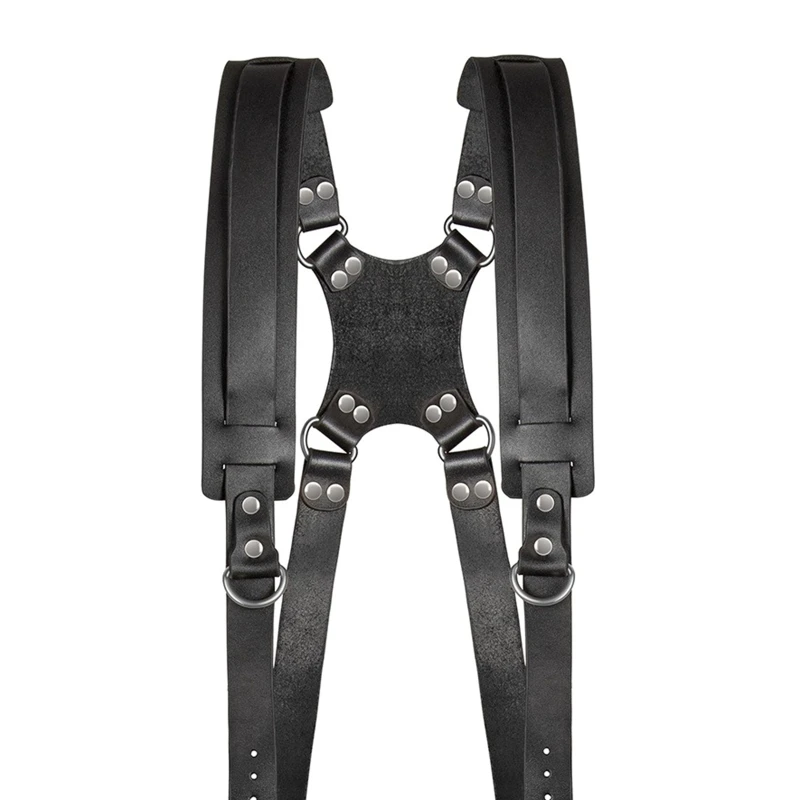 Camera Strap Photography Accessories for Two Cameras  Dual Shoulder Leather Harness Leather Rivets Camera Suspenders