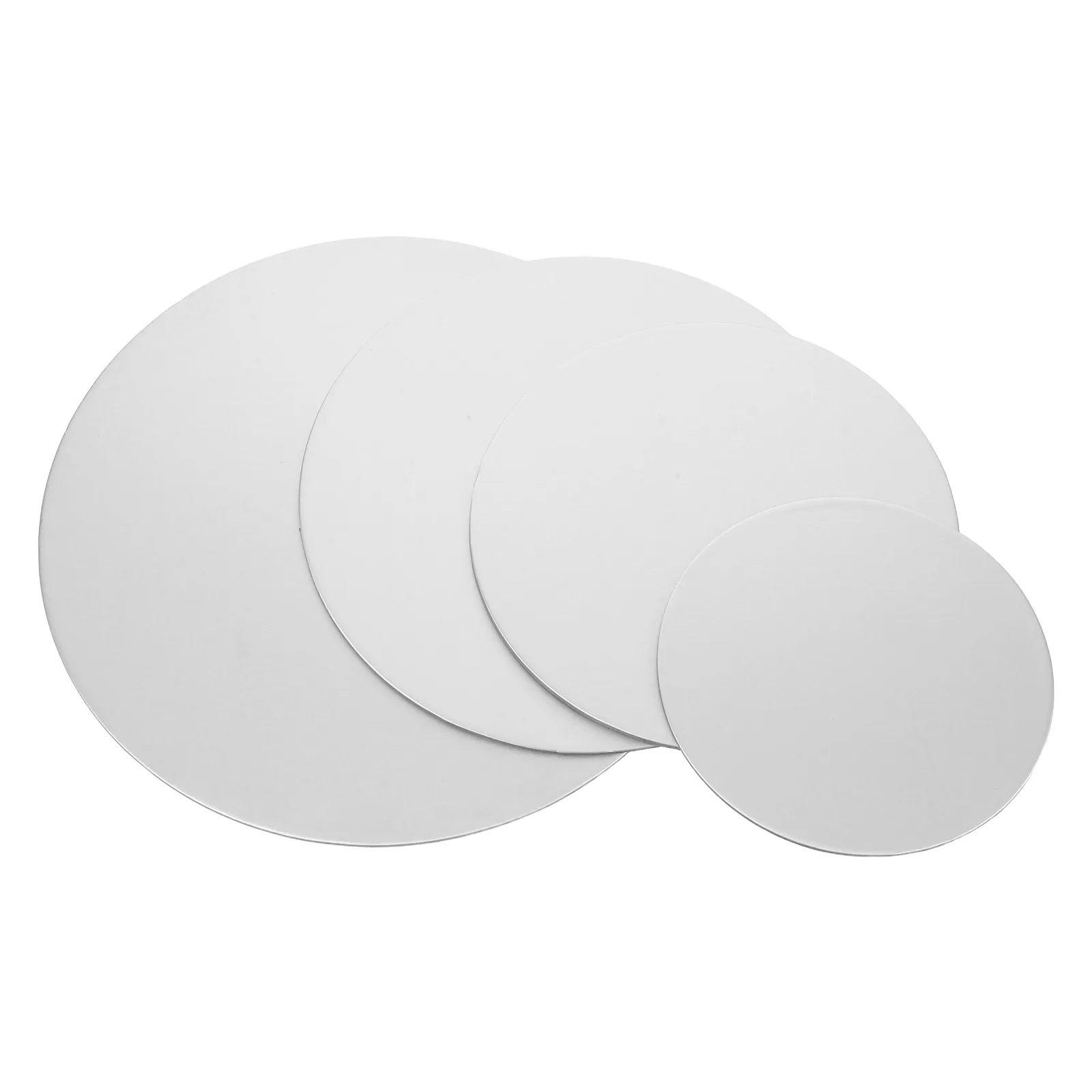 

4 Pcs Mat Mousse Circle Board Reusable Cake Base Plates Sturdy Support Thickened Round Base Simple Color Design Cake Rounds