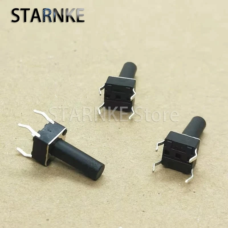 100PCS Vertical 4Pins 6*6*13.5MM Tactile Tact Switch Push Button Micro Switch 6X6X13.5 Copper Feet
