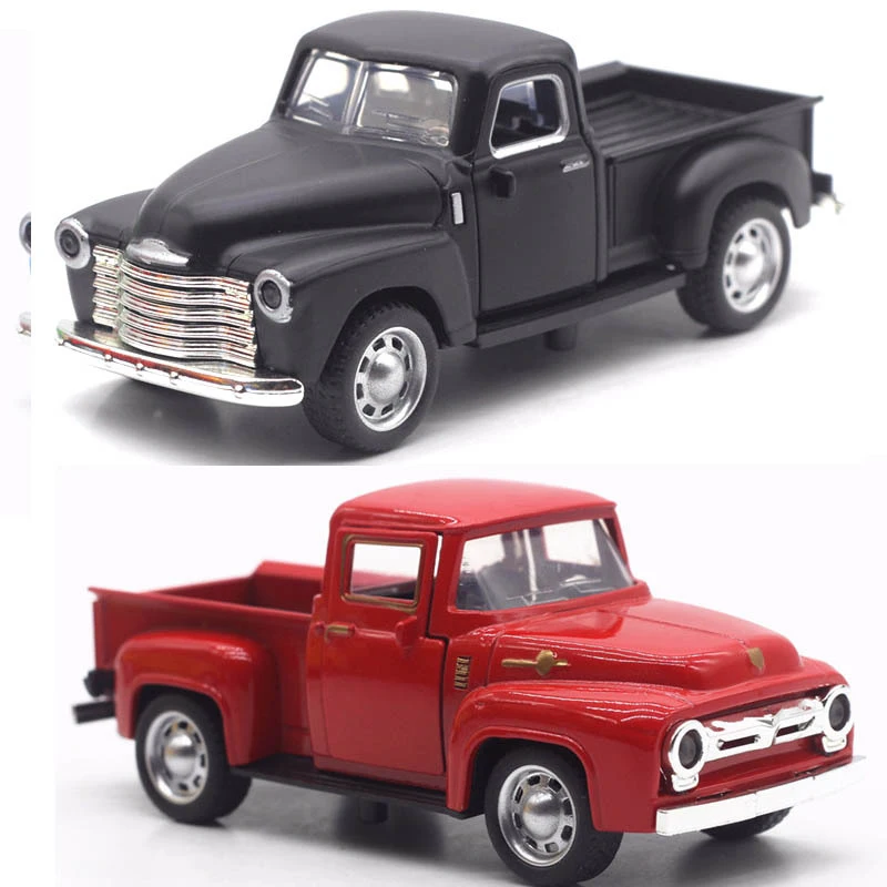 1Pcs 1:32 Classic Rustic Vintage Alloy Pickup Truck Vintage Pull-Back Car Model Toy