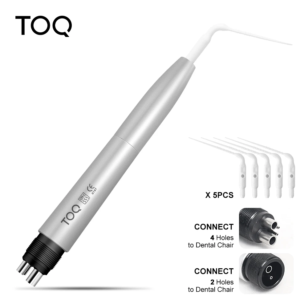 Dental Air Scaler Handpiece Activation Irrigation Perio Scaling With 5 Tips Tooth Cleaner 2/4 Holes