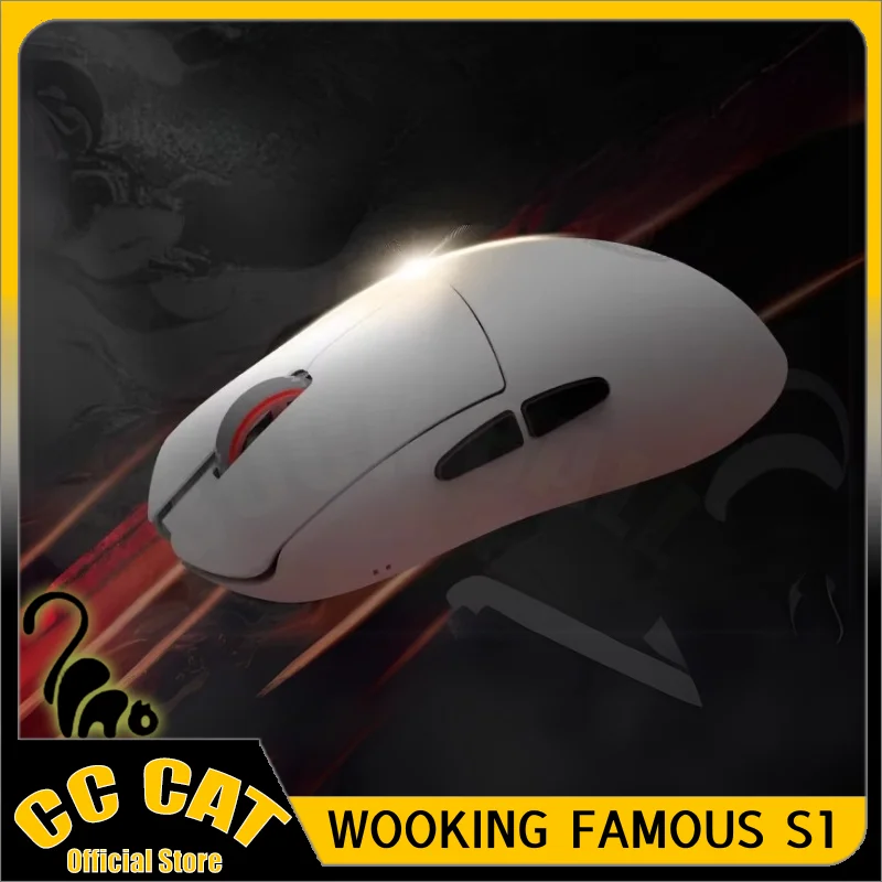 WOOKING FAMOUS S1 Wireless Mouse Three Mode 8K Gaming Mouse PW3950 600mAh Lightweight Ergonomics Custom Mice Pc Gamer Accessory