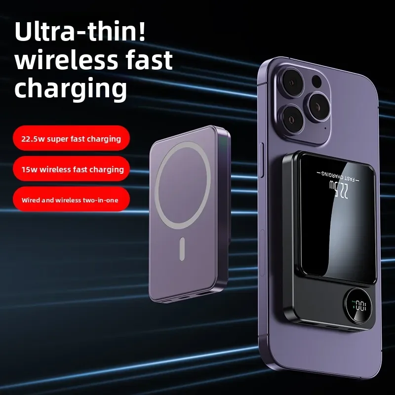 10000mAh Magnetic 15W Wireless Power Bank 22.5W Fast Charging External Battery Charger Powerbank for Huawei Samsung IPhone 17