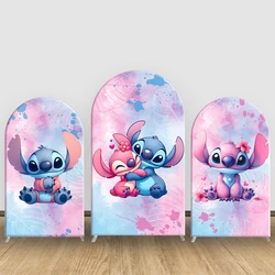 Lilo & Stitch Arch Backdrop Cover Disney Theme Kids Birthday Party Decor for Baby Shower Elastic Fabric Photography Background