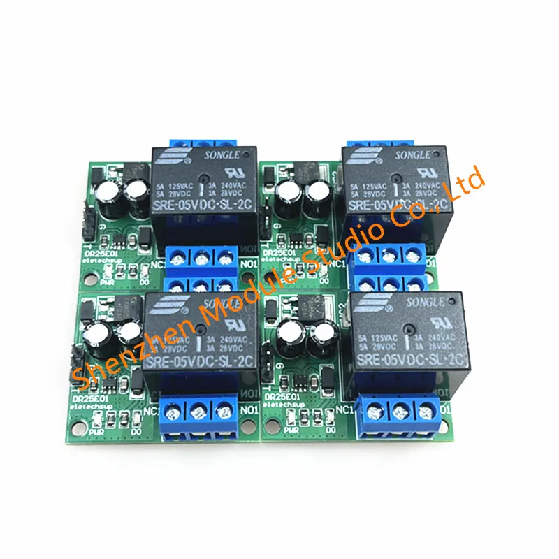 1PCS DR25E01 DC 5-24V 3-5A 플립 플롭 래치 DPDT 릴레이 모듈 Arduiuo MEGA AVR LED 용 쌍안정 자동 잠금 이중 스위치 보드