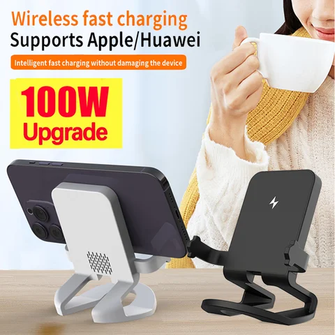 iPhone 15 14 13 12 16 Pro Max X 용 100W 무선 충전기 패드 Samsung Xiaomi 전화 충전기 유도 고속 충전 도킹 스테이션