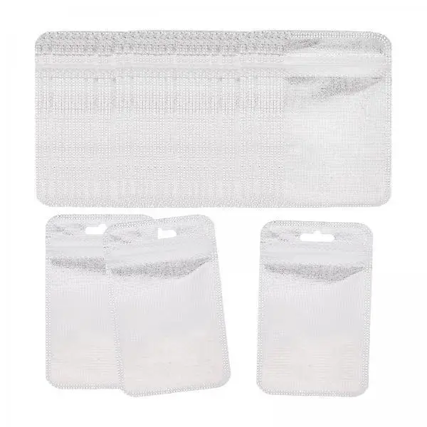 Small Plastic Bags Zip Lock Mini Zip Baggies Storage Pouches with Holes for Ring Binding Jewelry Beads Crafts