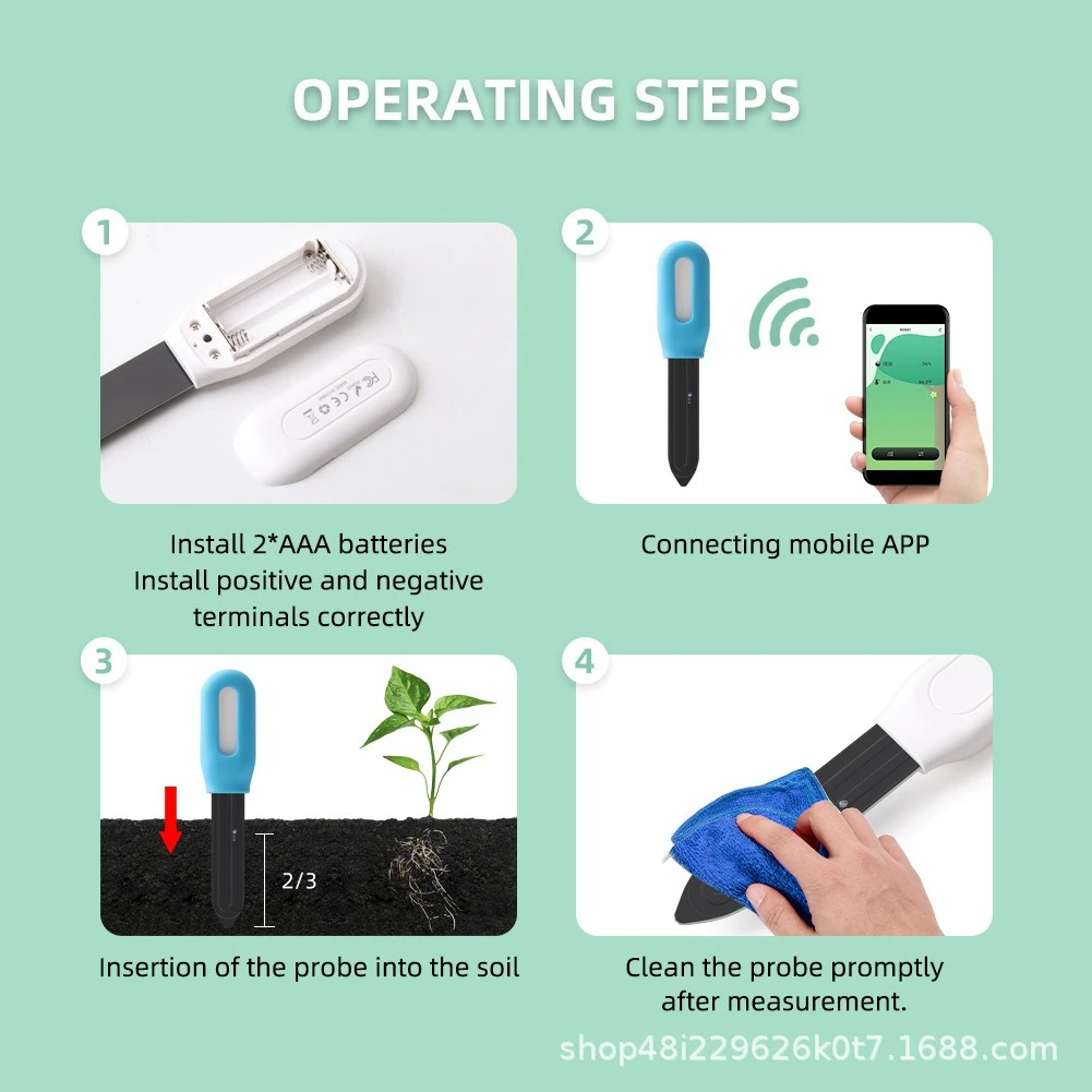 SGS01 Graffiti Bluetooth Connection Temperature Humidity Soil Detector Orchard Greenhouse Planting Soil Moisture Detector