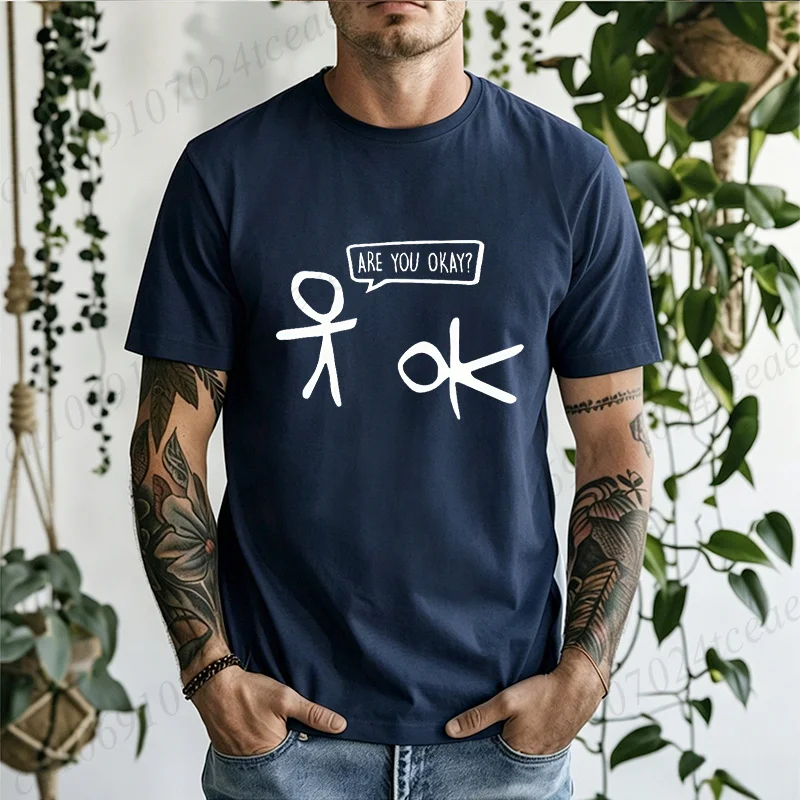 Men Are You Okay Graphic T Shirt Funny Meme Print T-Shirts Short Sleeve Casual Humor Slogan Tee Clothes Tops