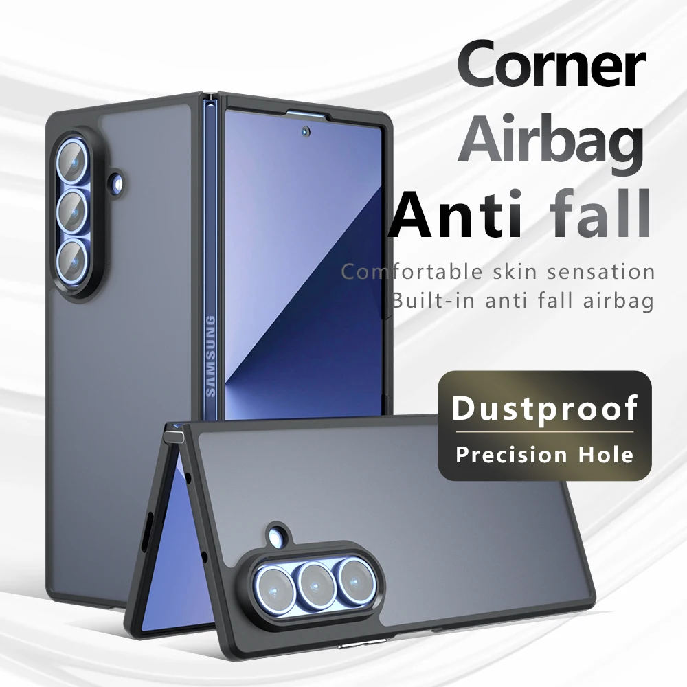 

For Samsung Galaxy Z Fold7 6 Case Luxury Qijia Folding Semi-transparent Magnetic Cover For Huawei Samsung Fold 6 7 Funda