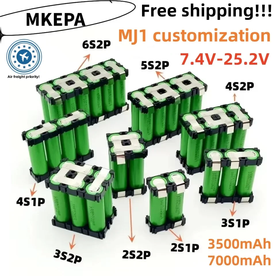 2s1p 3s1p 3s2p 4s2p 5s2p 6s2p 4s1p 8.4v 3.7V 10.8V 16.8v 18V MJ1 Battery Pack 18650 3500 MAh Battery for 18V Screwdriver Battery