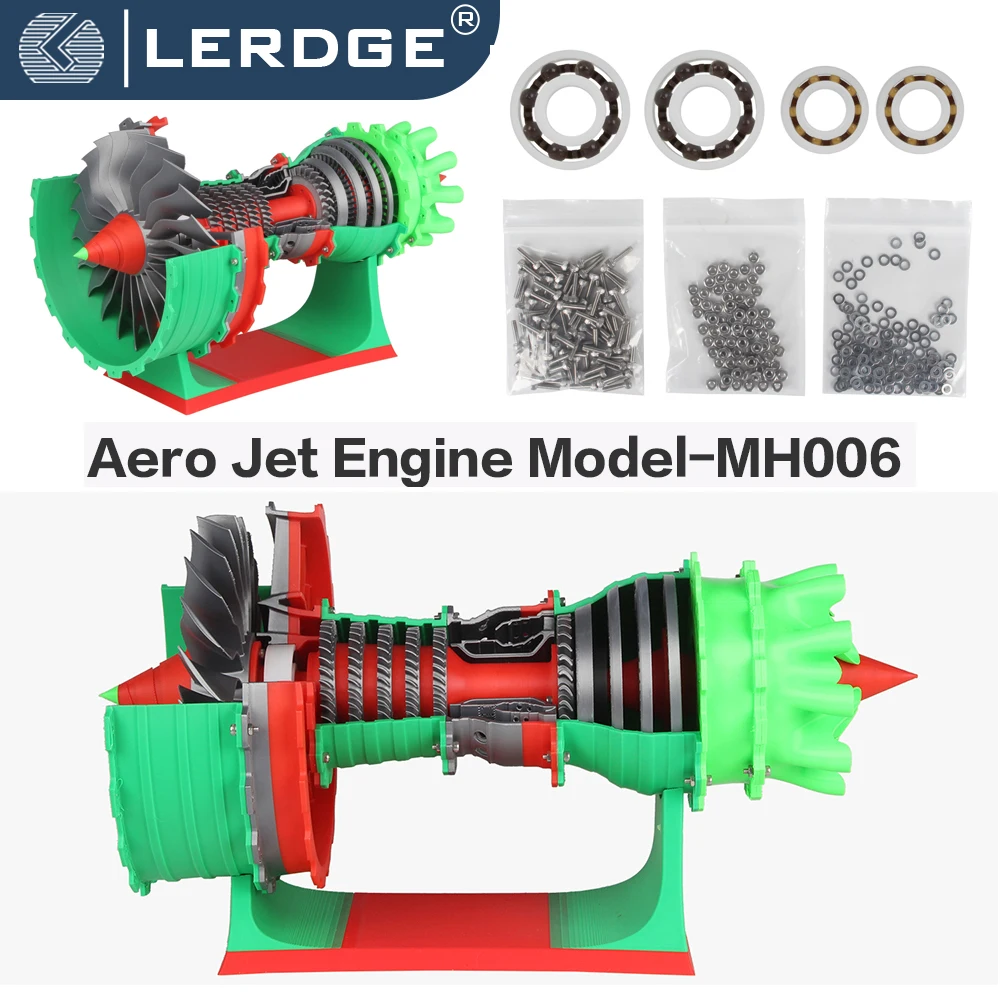 LERDGE Model Kit 3D Printer Accessories Jet Engine Model Components Kit MH006 For Bambu Lab 3D printing models