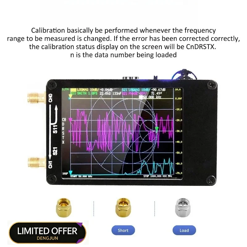 NanoVNA-H MF HF VHF UHF Antenna Analyzer Vector Network Tester SD Card Slot HAM Equipment