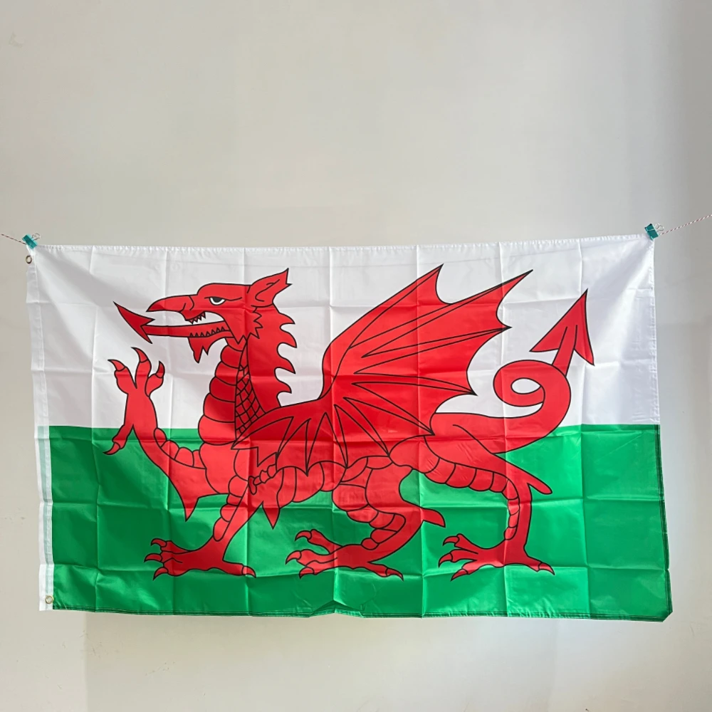 90x150 CM Welsh Flag Wales Red Dragon  Wales Flag Welsh red Dragon Cymru UK United Kingdom union flag polyester Great Britain Ba