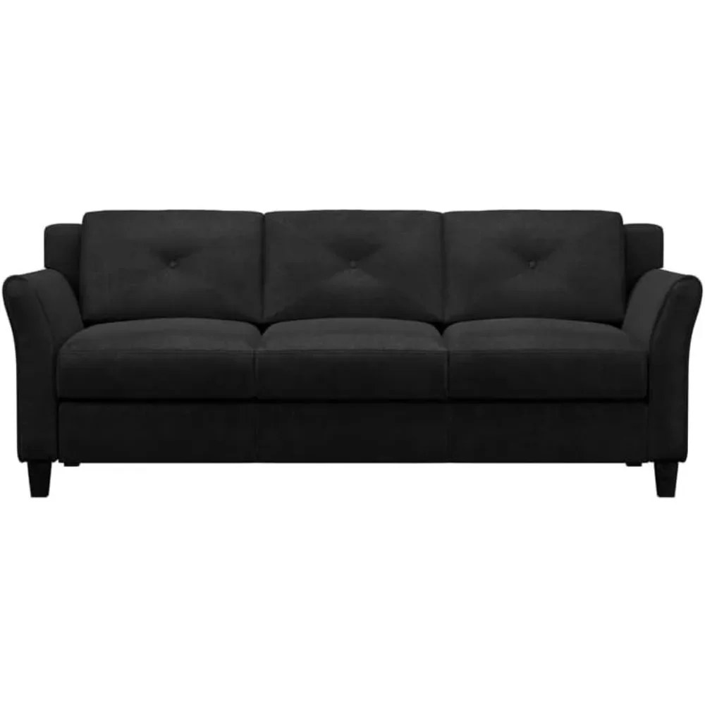 Microfiber Bekleding Woonkamer Bank In Zwart