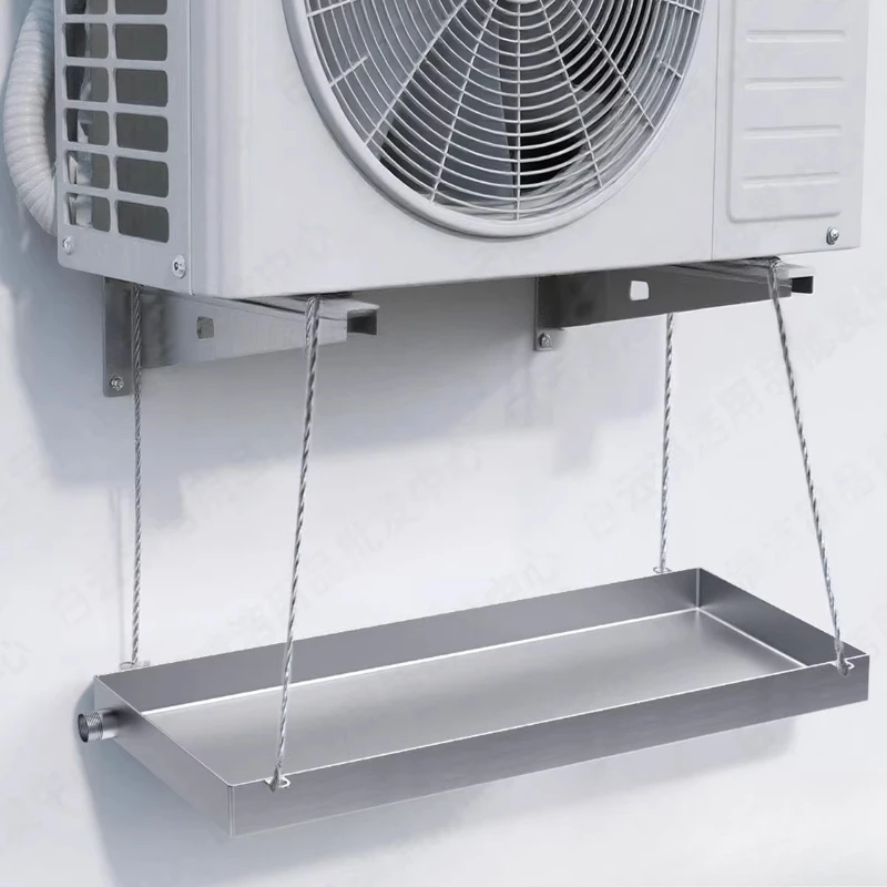 Air conditioner external unit stainless steel water tray 304 outdoor condensate dripping water tray universal with draina