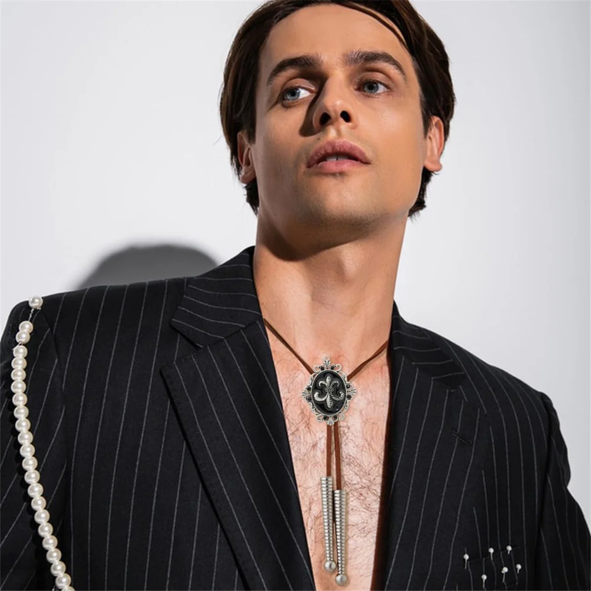 FZFZ 20 Stück silberne Bolo-Krawatten-Spitzen, Endkappen, lange Legierung, Kordelenden, Bolo-Krawatten-Spitzen, Bolo-Kappe, Ersatzzubehör für Bolo-Krawatte