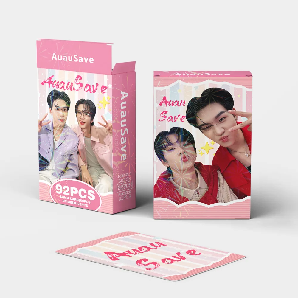 مجموعة بطاقات 92 قطعة من تايلاند ستار AuauSave LOMO - دراما CP Auau وحفظ بطاقات الصور المجسمة مع الملصقات #3