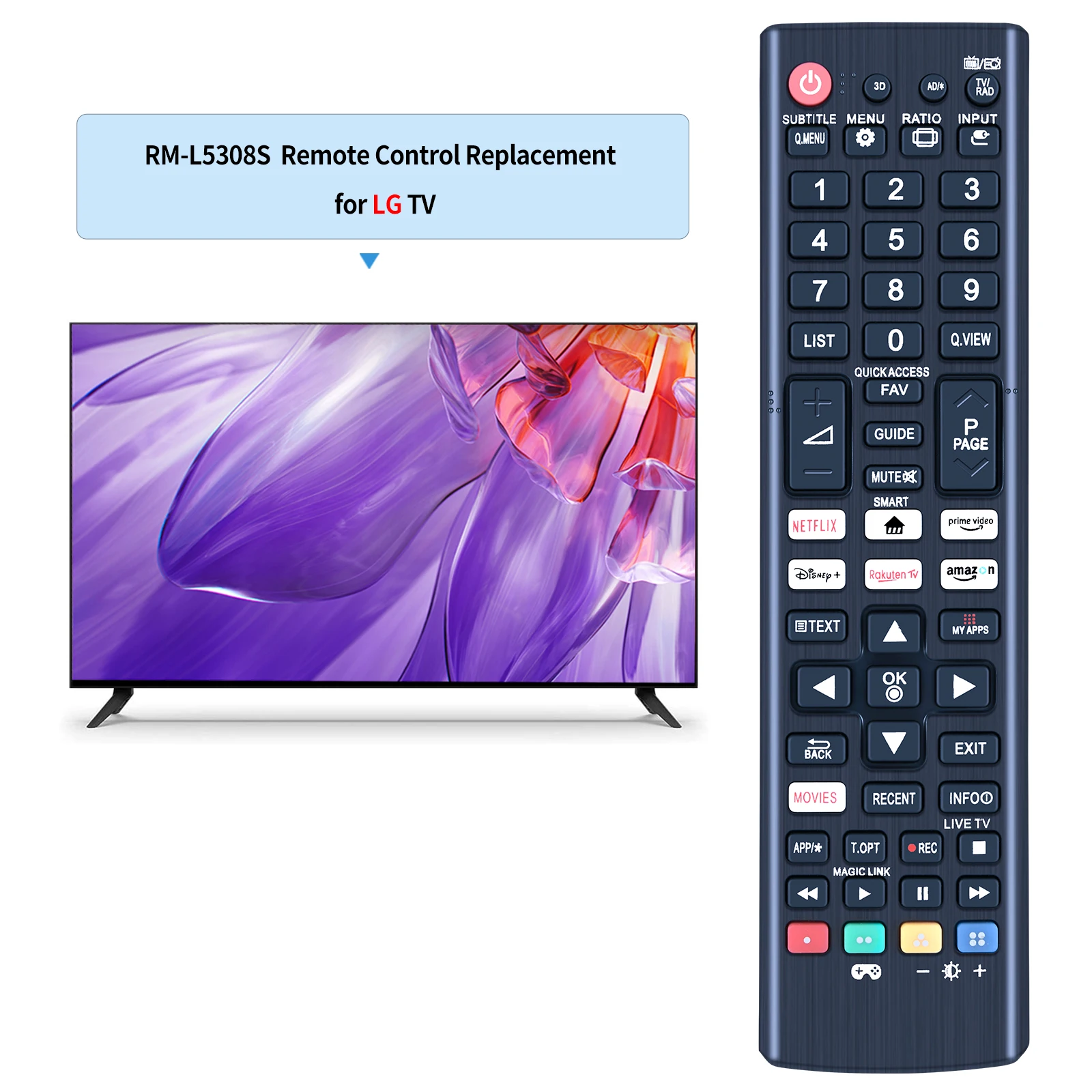 جهاز تحكم عن بعد عالمي RM-L5308S لجميع التلفزيون الذكي LED HDTV HDR AKB 75095308 #2