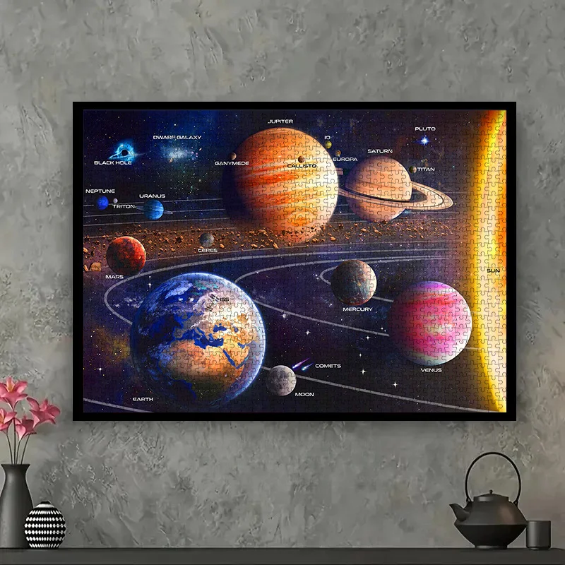 Solar System Planets Space Jigsaw Puzzle Adult Kids Astronomy Theme Intellectual Game Home Decor Puzzle Toy