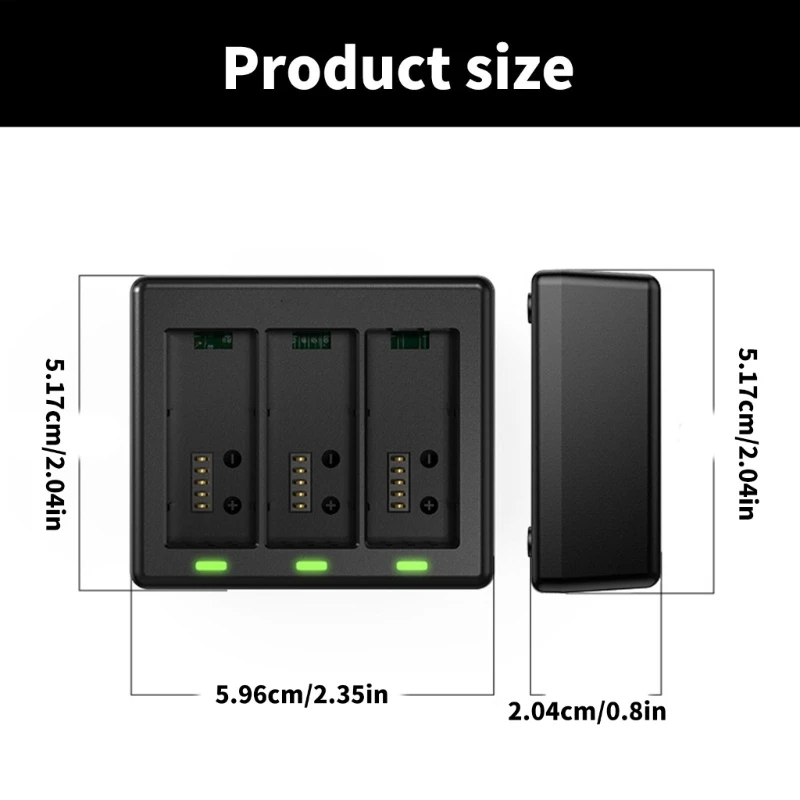 شاحن بطارية R91A لـ 13 ملحقات كاميرا الحركة، حماية من الشحن الزائد، قاعدة شحن البطارية بثلاث فتحات