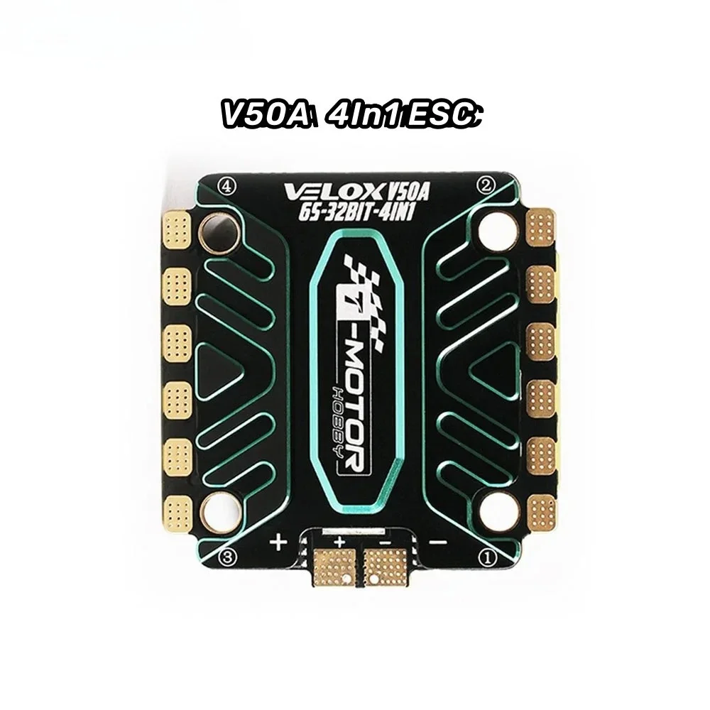 T-Motor VELOX V50A 50A 32Bit BLHELI32 4in1 Brushless ESC 3-6S LIPO W/TMOTOR T4 02 ESC Firmware 30.5x30.5mm for FPV Racing Drone