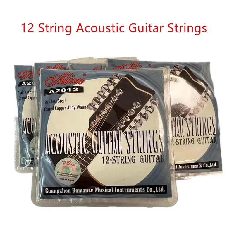 3 set Alice 12 String Acoustic Guitar Strings Coated Copper Alloy Wound Steel Core A2012 Folk Guitar String Wholesale