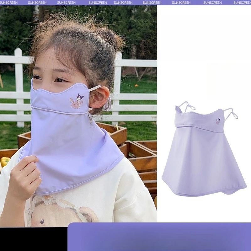 Miniso Kulomi 子供用日焼け止めマスク新しいスタイル男性と女性の首保護マスク夏薄型通気性マスク