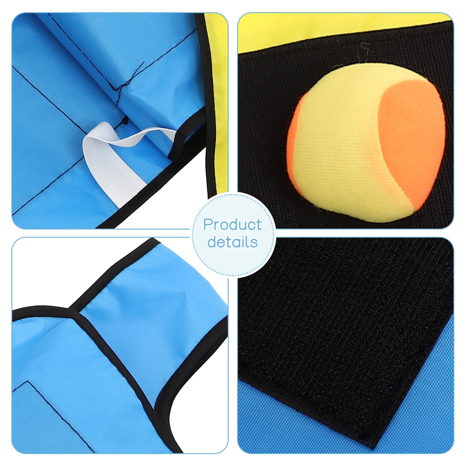 

Набор для игры в мяч-дартс: 2 жилета и 10 мячей, синий, из премиального полиэстера, самоклеящиеся, для игр на свежем воздухе