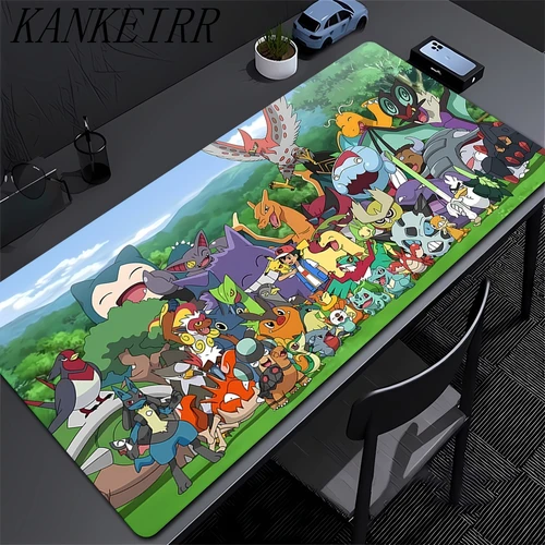 Imagen 1 del producto Alfombrilla de ratón de Anime japonés para PC, alfombrilla colorida para Gamer, alfombrilla para teclado P-pokemon Lugia, alfombrilla de goma para juegos de ordenador portátil, accesorios de escritorio