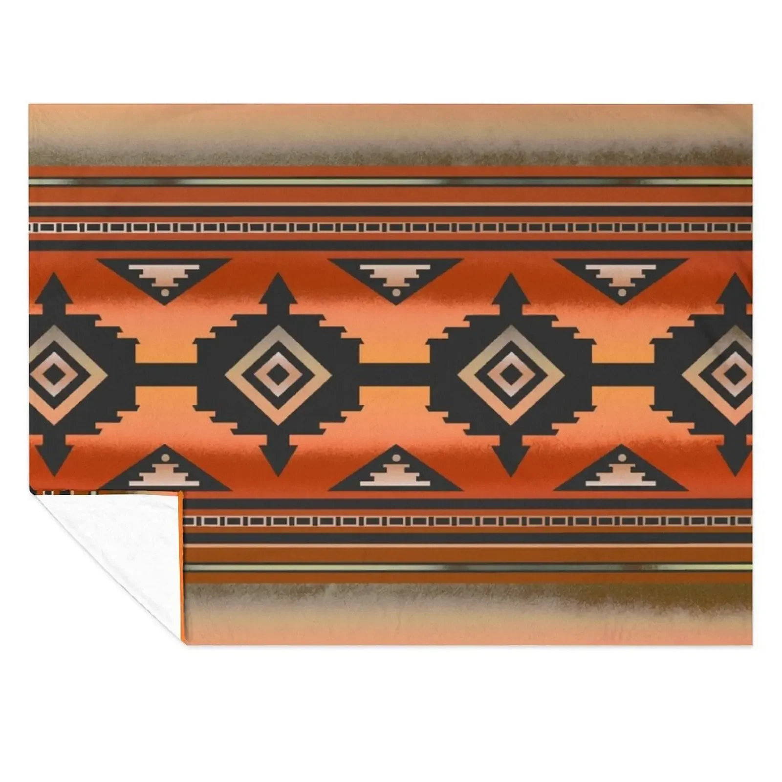 

Canyon Navajo Rust Throw Blanket Beautifuls Single Flannel valentine gift ideas Blankets