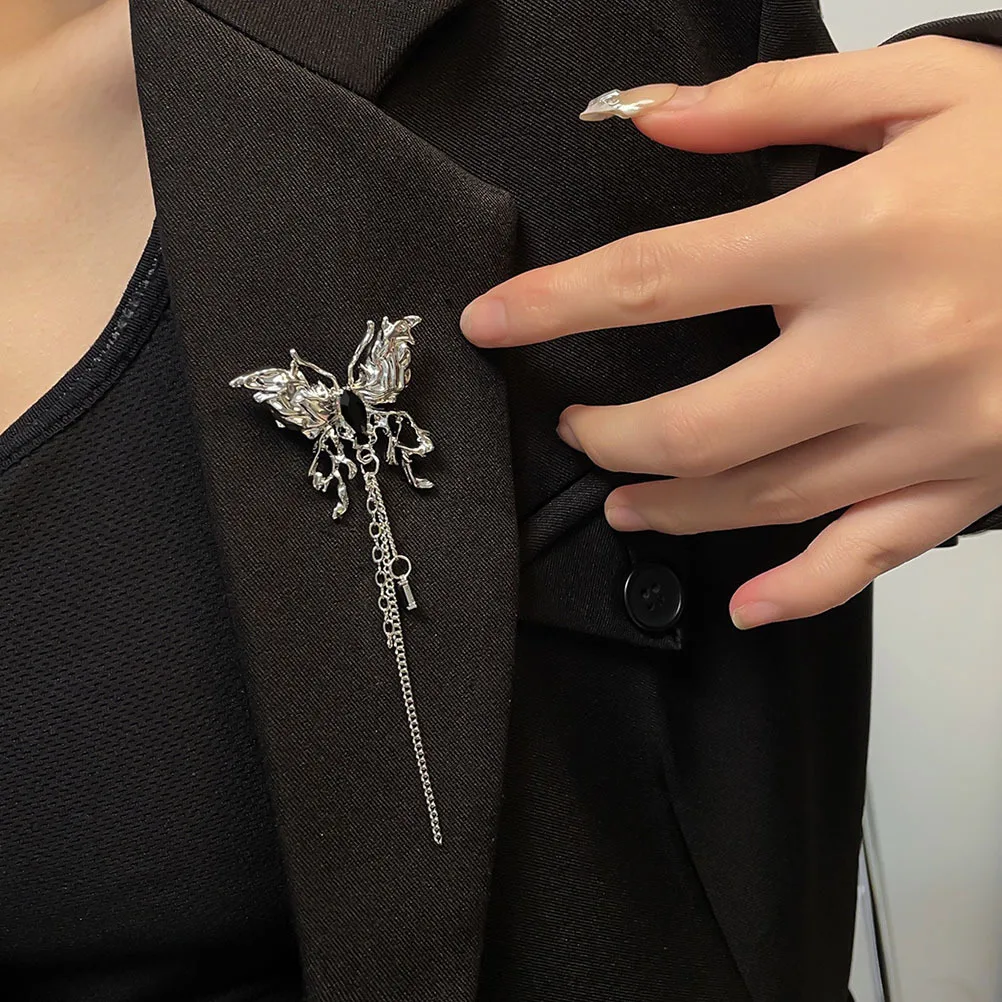 فراشة التلبيب دبوس سبيكة فراشة بروش شرابة الديكور دبوس لحقيبة الظهر الملابس وشاح شال قبعة ملابس حريمي بروش