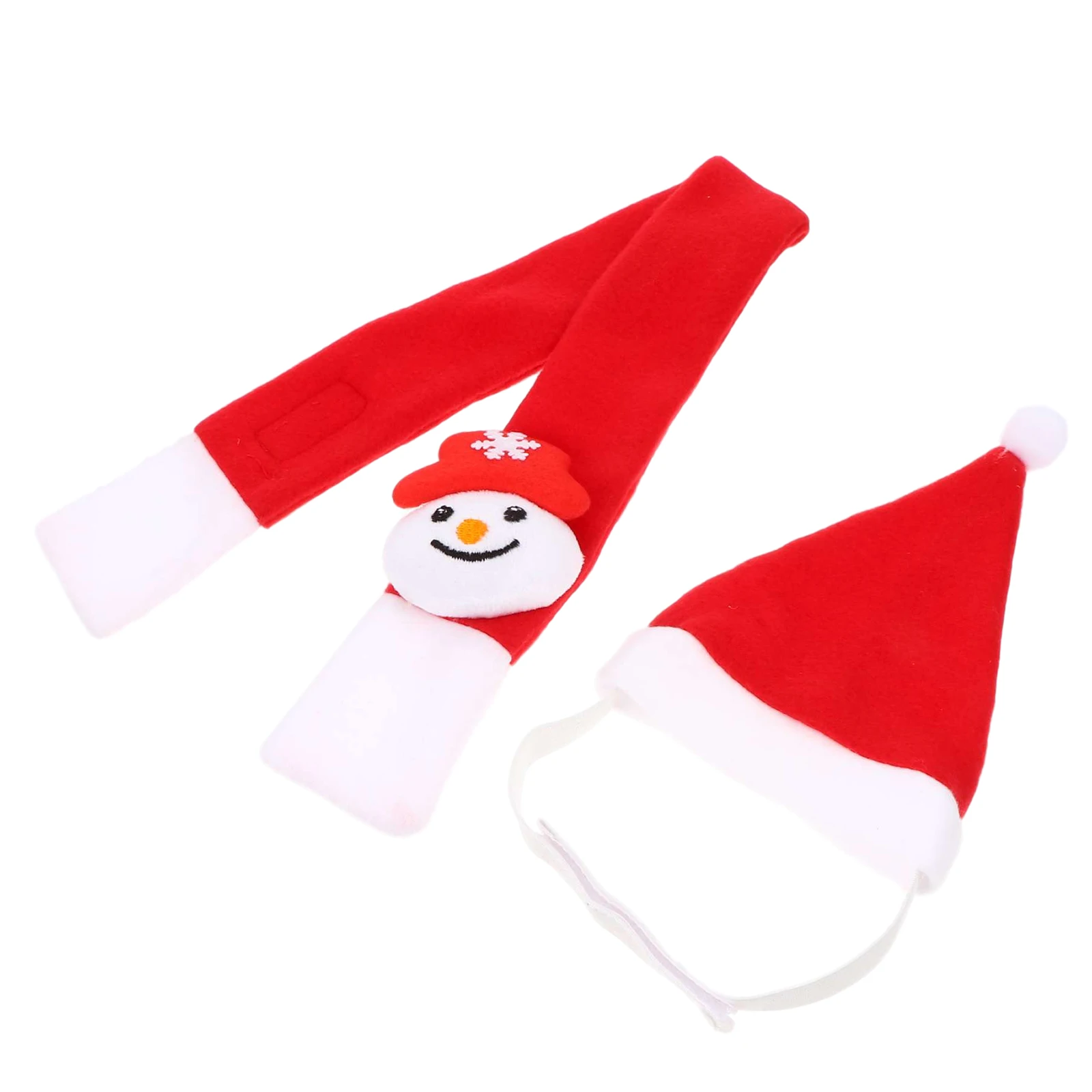 

1Set Dog Scarf and Santa Hat Christmas Pet Costume Soft Comfortable Reusable Cat Dog Holiday Party Outfit Christmas Pet Collar