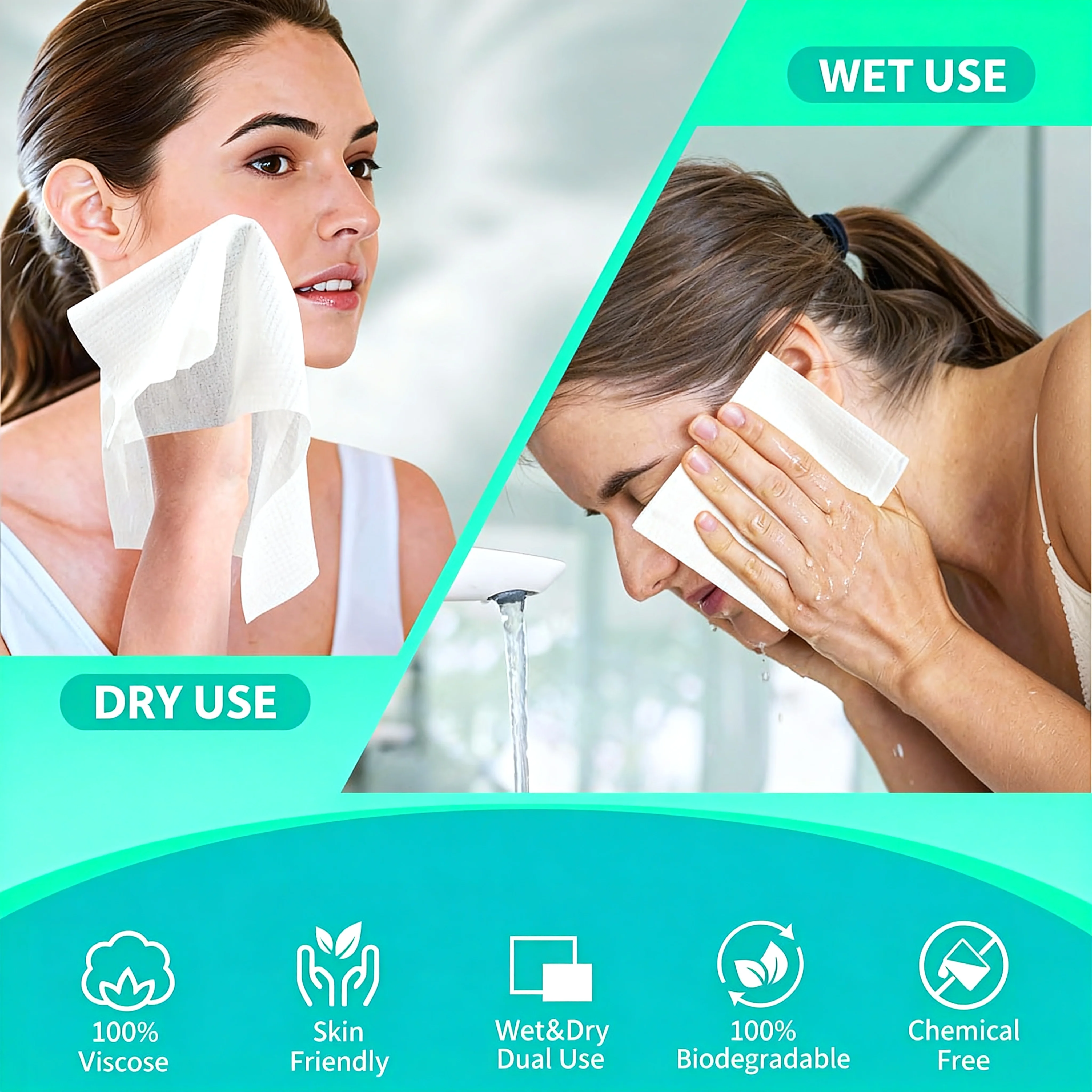 Face Clean Towel, Same product, Soft makeup remove pad, face clean towel, Unit size (25x30cm),（New  Packing）