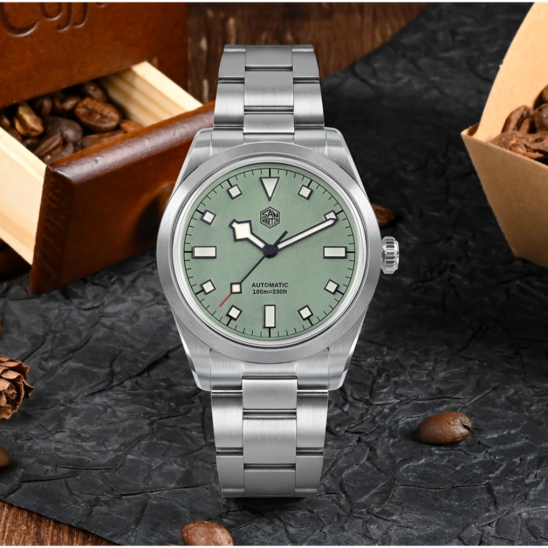 San Martin New 38mm Men Watch Fashion Luxury NH35 Explore Sports Automatic Mechanical Wristwatch Waterproof 100m Sapphire Mirror