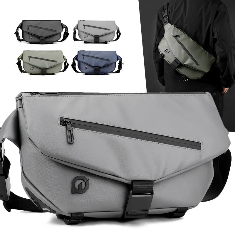 

TOP Nylon Men's Functional Sports Crossbody Bag Minimalist Sling Shoulder Chest Bag Large Capacity Outdoor Waterproof Backpack