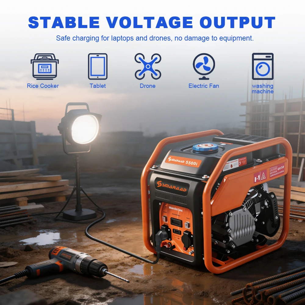 3500W Portable Household Fuel Generator Frequency Conversion Intelligent Low Noise Outdoor Emergency Power Supply